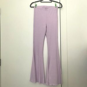 AERIE kick-it ribbed high waisted super flare pant - small